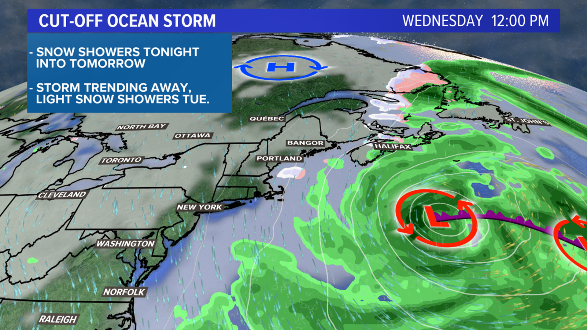 Storm trending out to sea, less snow forecast in Maine this week ...
