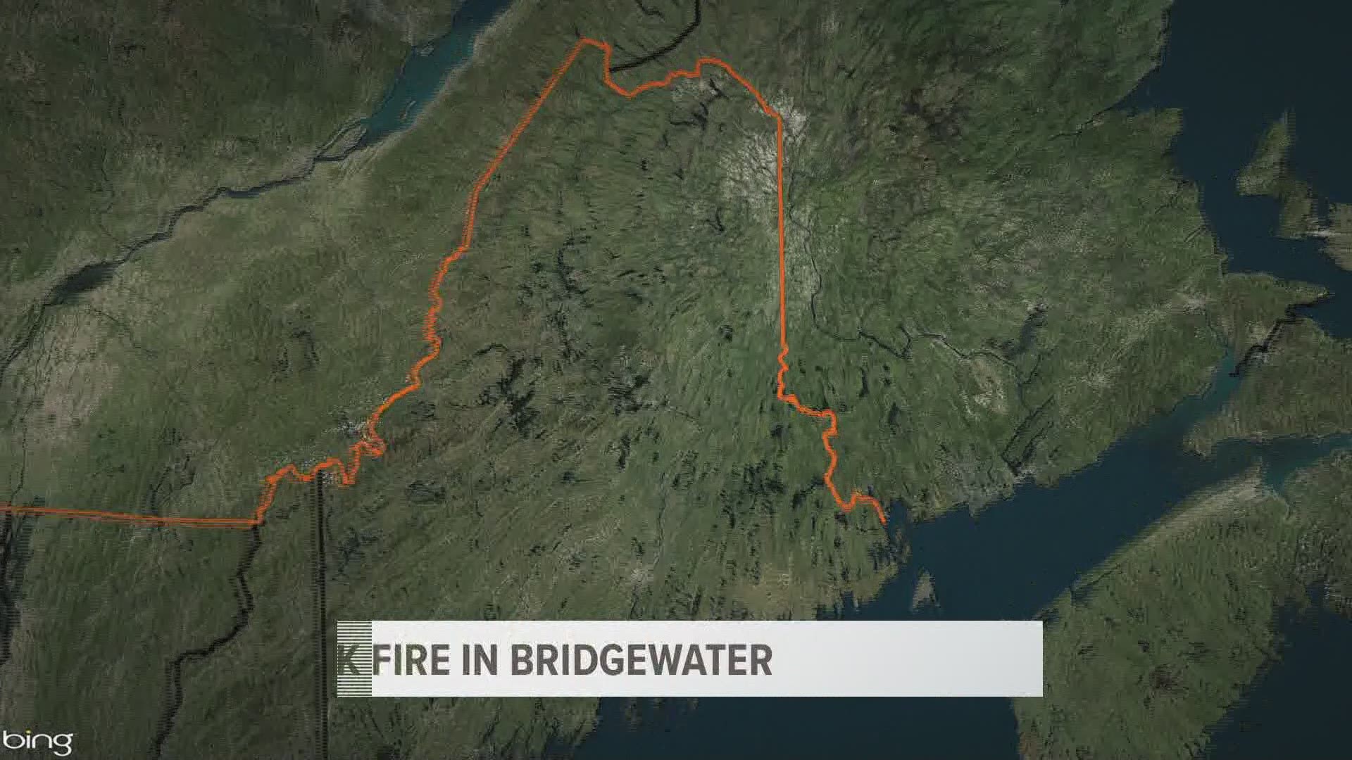 When troopers arrived to the scene on Route One in Bridgewater, the truck was fully engulfed.