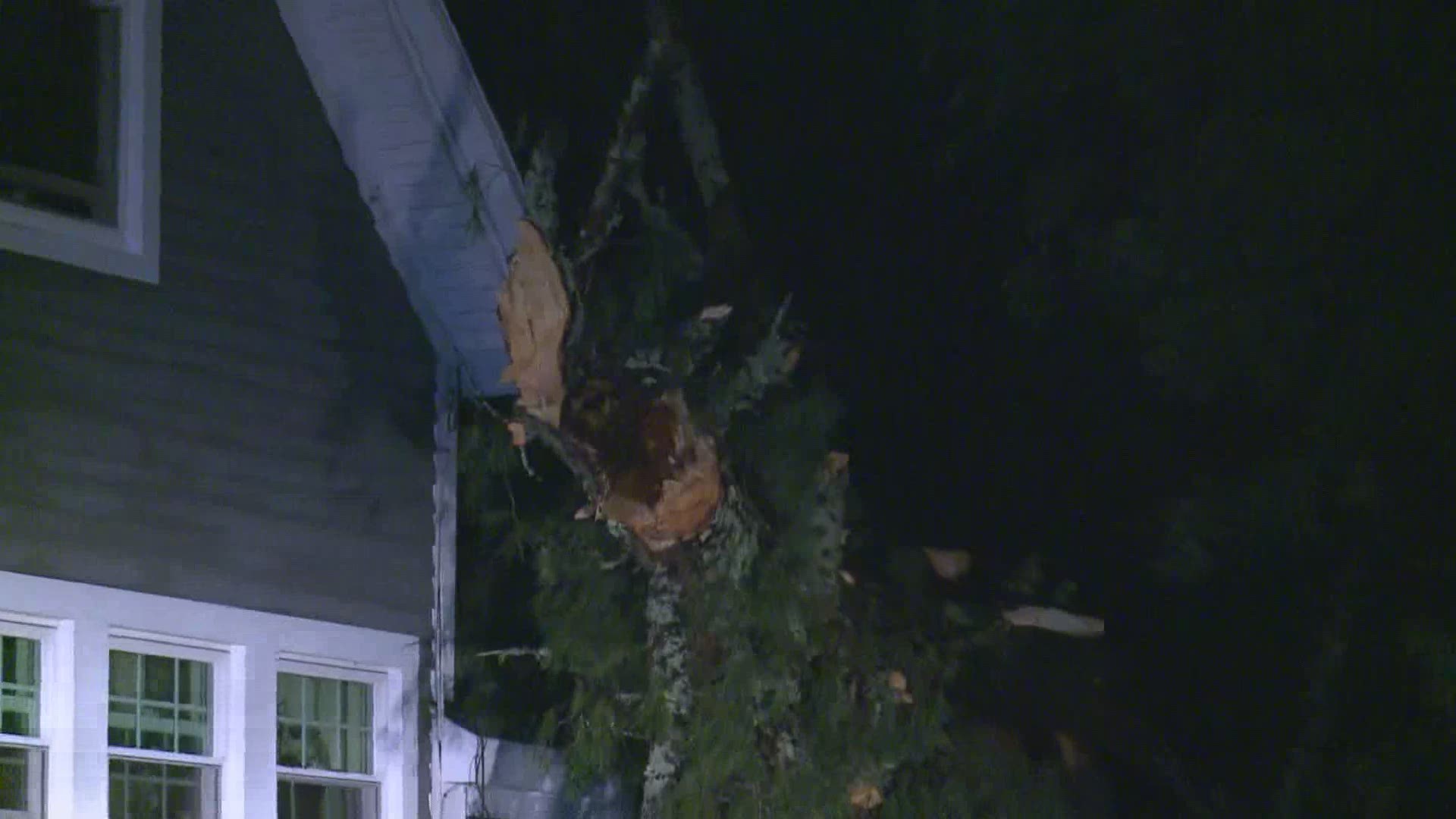 It is unclear at this time if there were any injuries as a result of the tree crashing through the house.