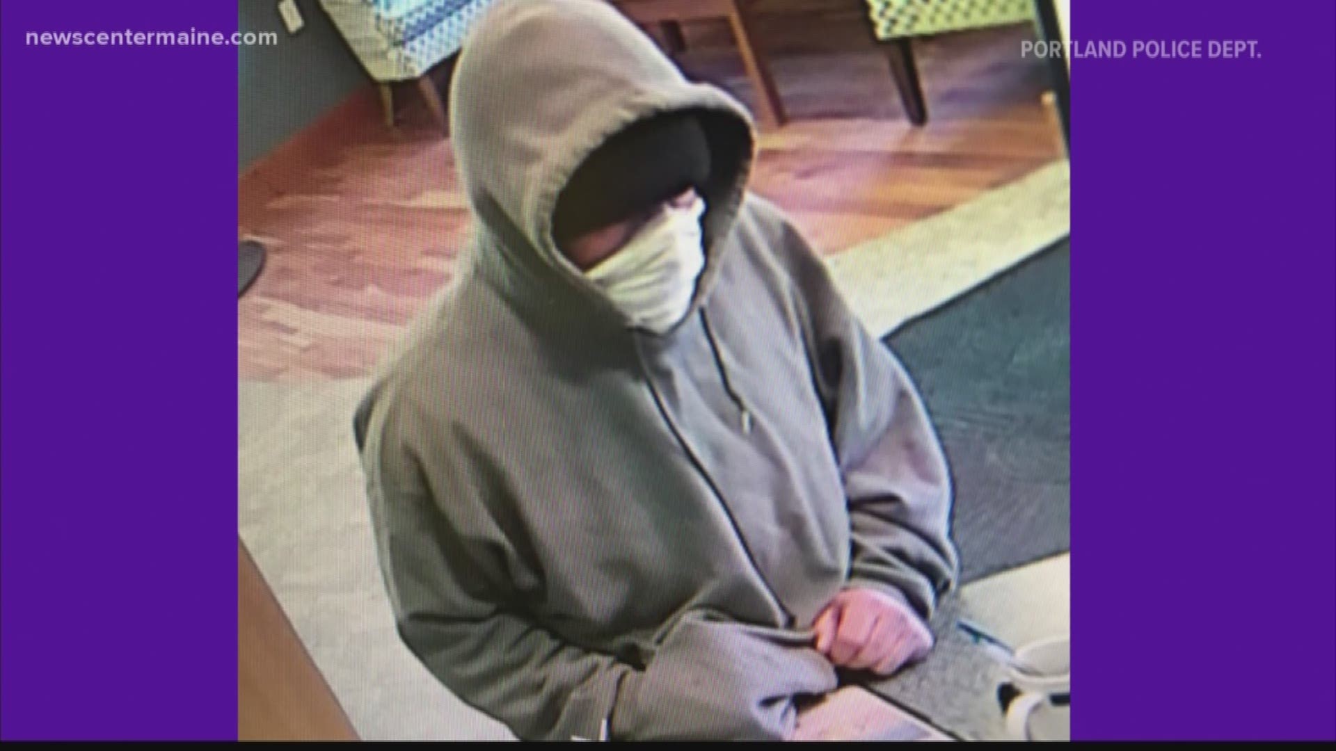 The Portland Police Department is looking for the suspect of an armed bank robbery at Norway Savings Bank on Forest Avenue Monday.