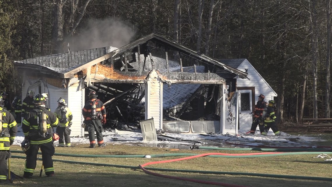 Six fire departments battle stubborn fire in Holden | newscentermaine.com