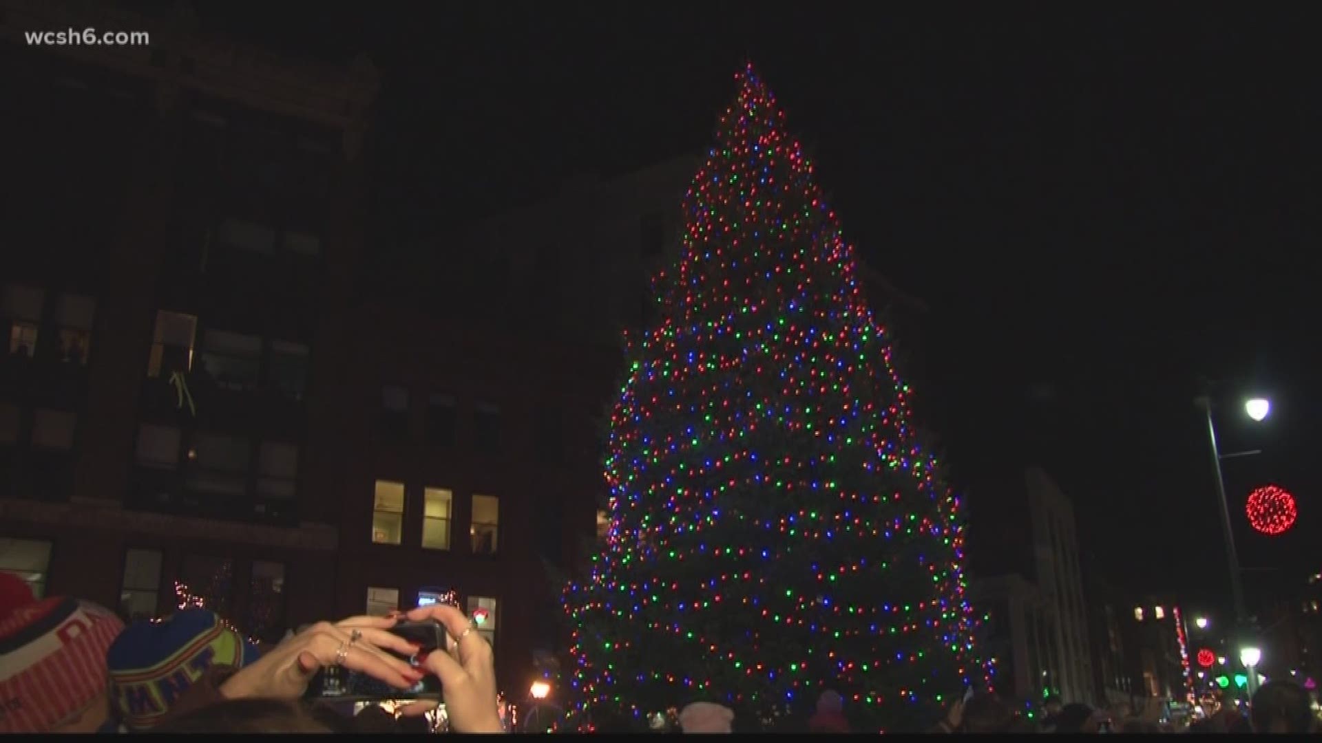 Christmas Tree lights up in Portland