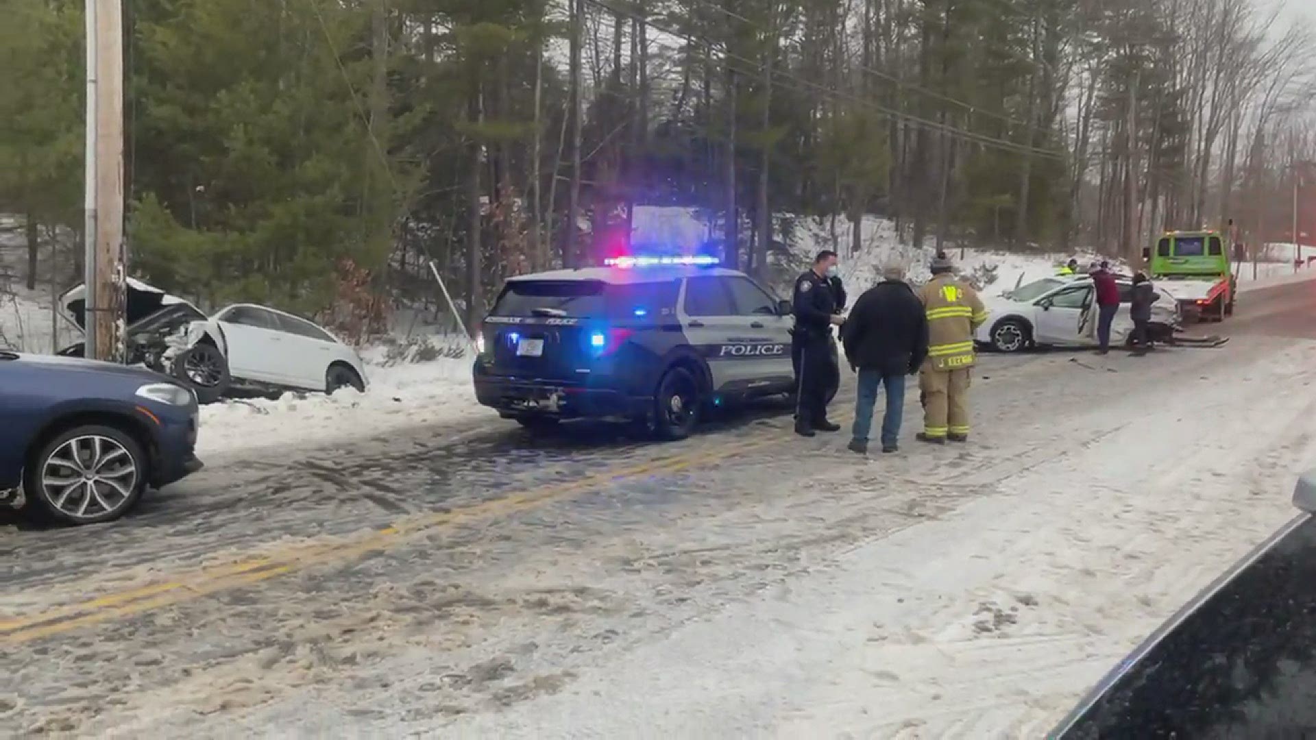 Crash on Route 302 in Westbrook.
Credit: Jeff