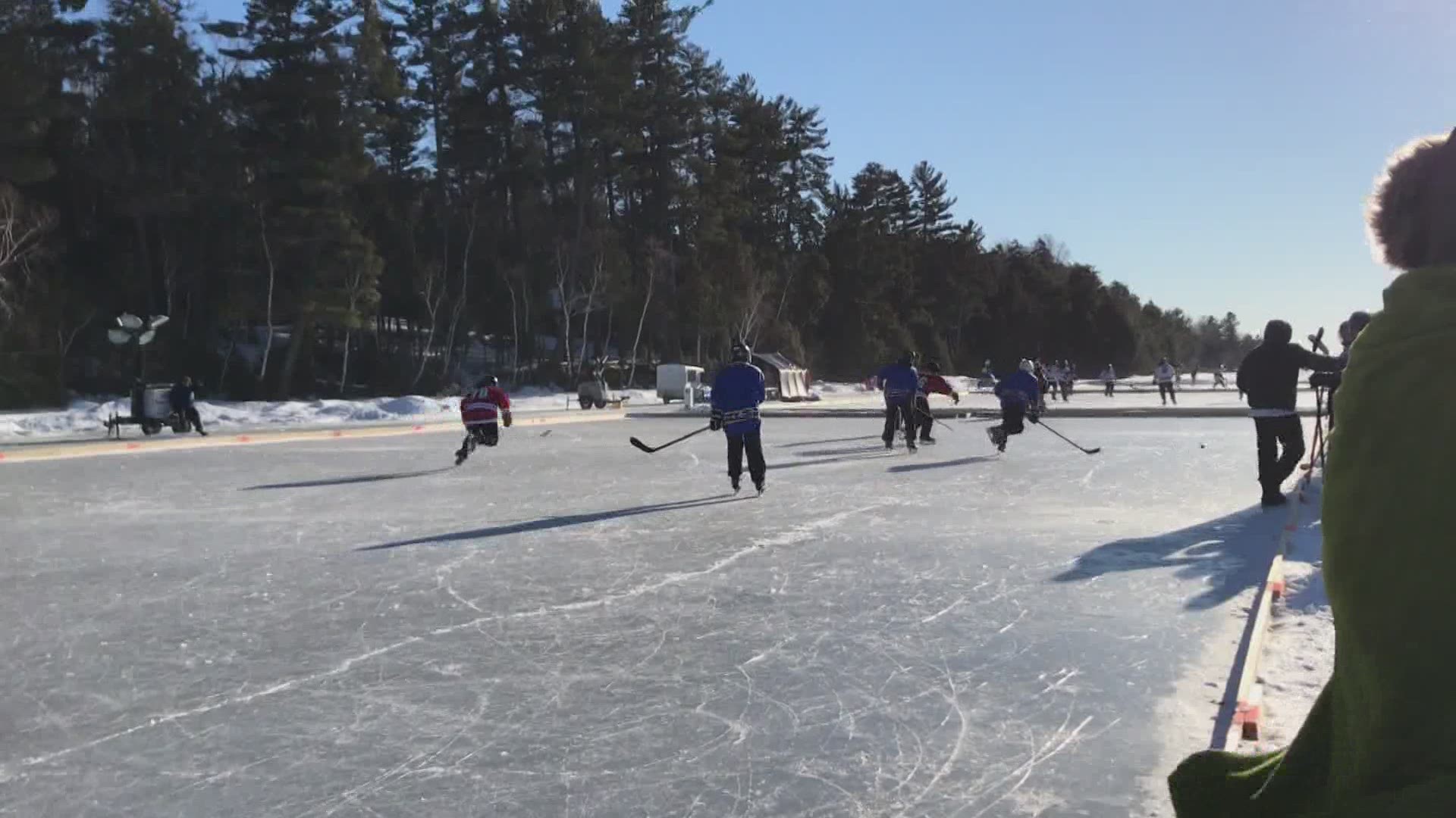 The annual pond hockey tournament is one of the largest fundraisers for the Alfond Youth and Community Center.