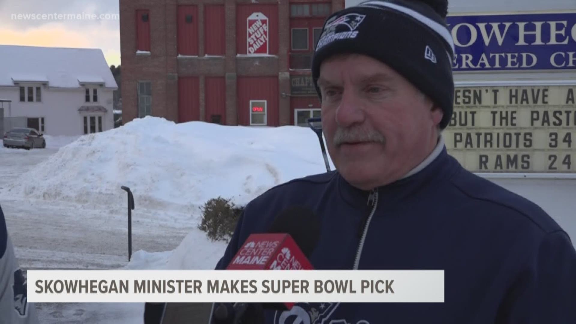 The Skowhegan minister who perfectly predicted the Patriots vs. Chiefs AFC game outcome makes his prediction for the Super Bowl.