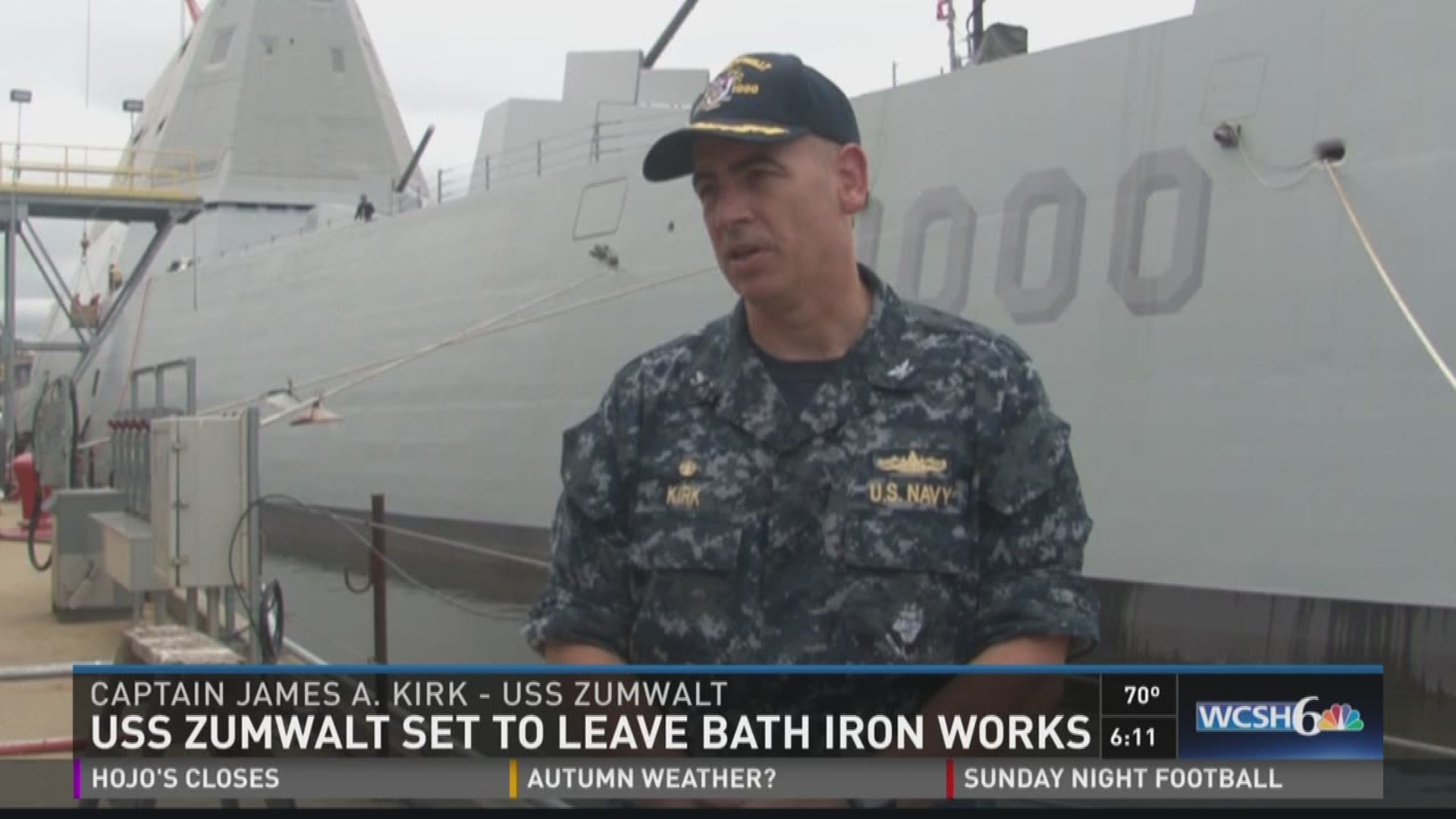 USS Zumwalt set to leave Bath Iron Works