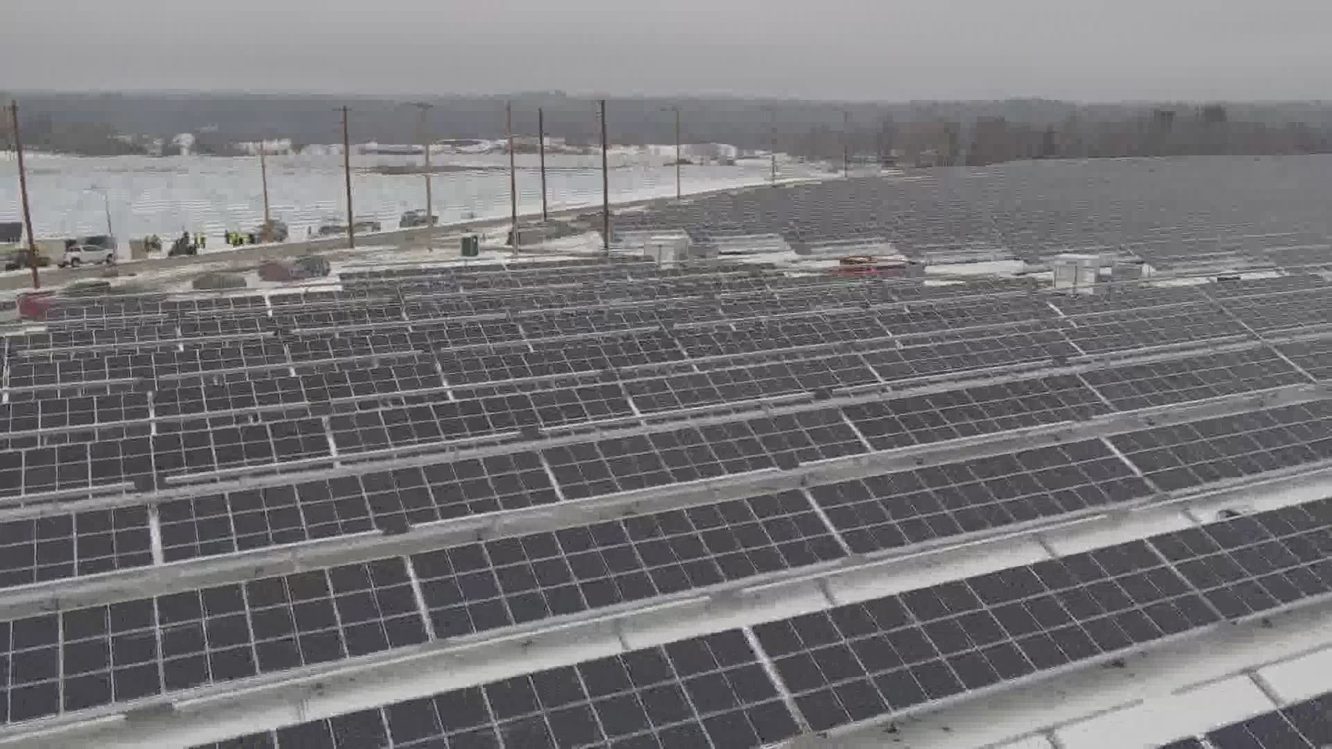 Dirigo Solar's 67-thousand solar panel project is nearly complete and will generate power to almost 10 thousand homes.