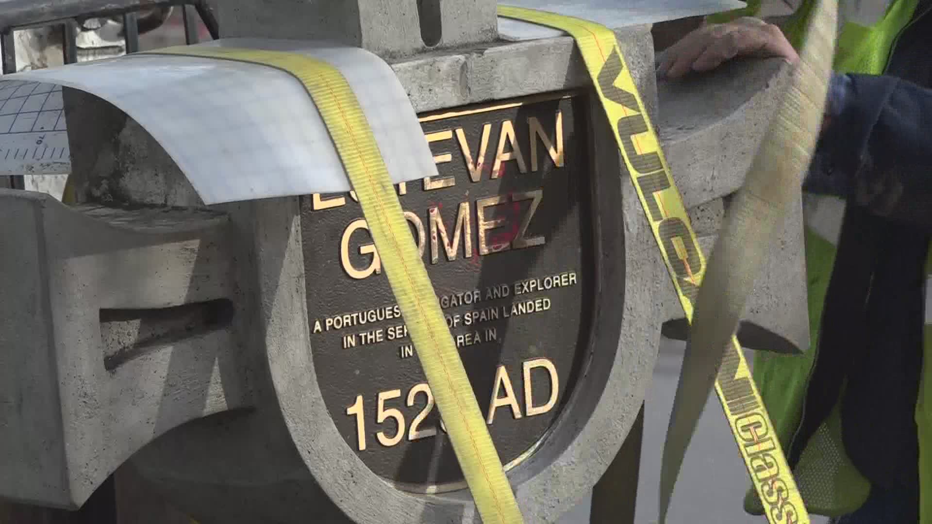 The Estevan Gomez monument will be on display with historical and cultural context.