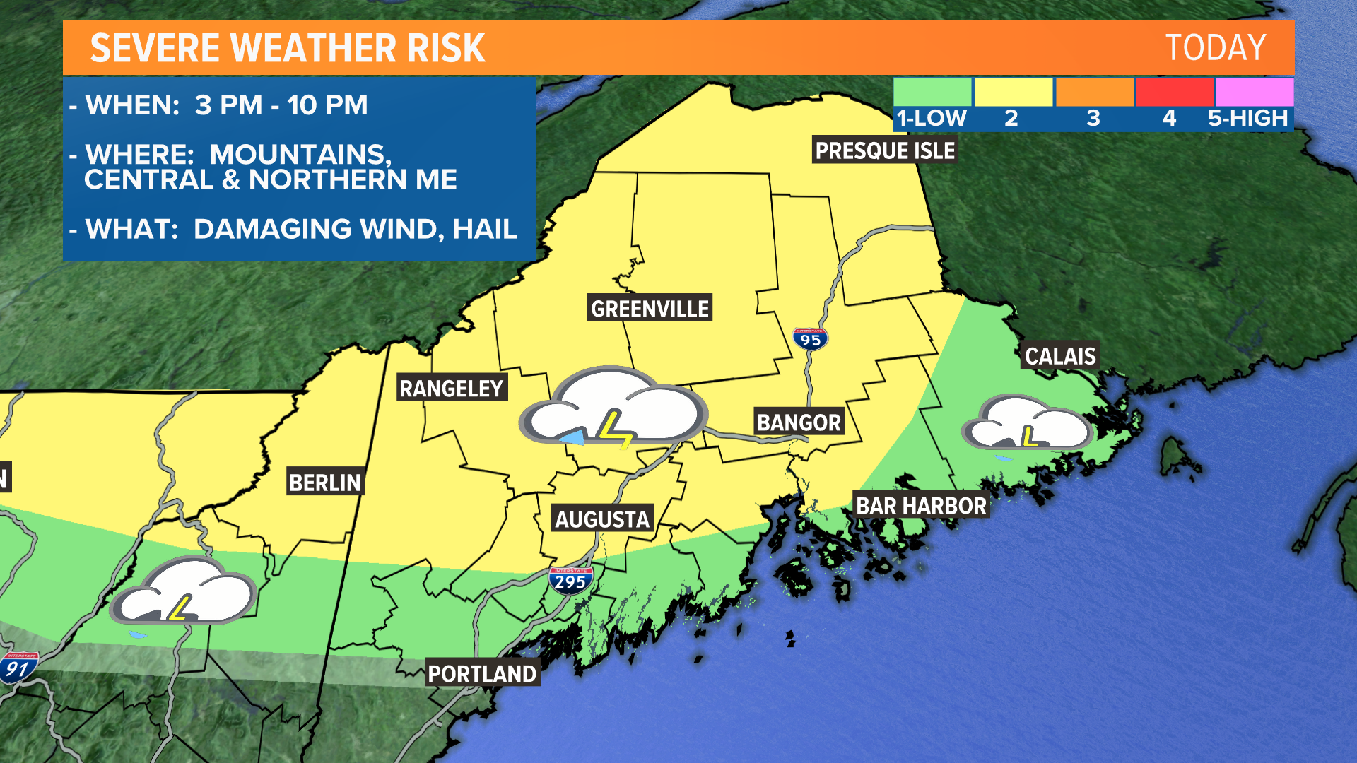 Strong storm threat for parts of Maine this afternoon and tonight ...