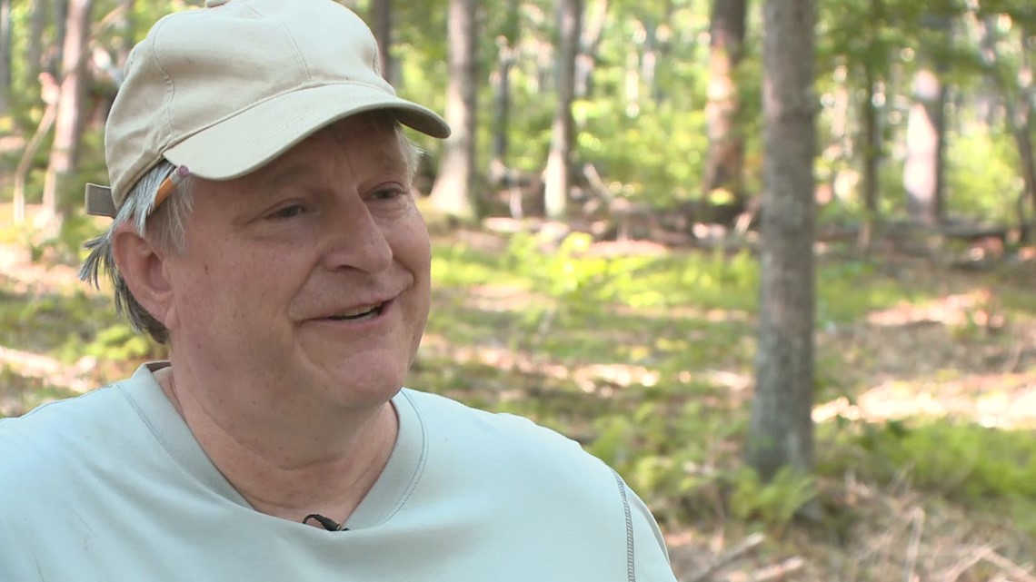 UNSCRIPTED: Gordon Johnson Citizen Scientist, Maine Forest Tick Survey Volunteer, searching the Maine woods for ticks