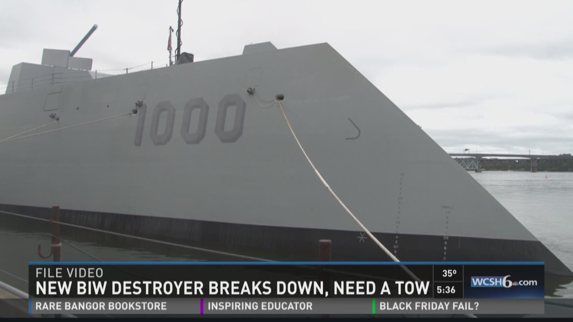 New BIW destroyer breaks down, needs a tow