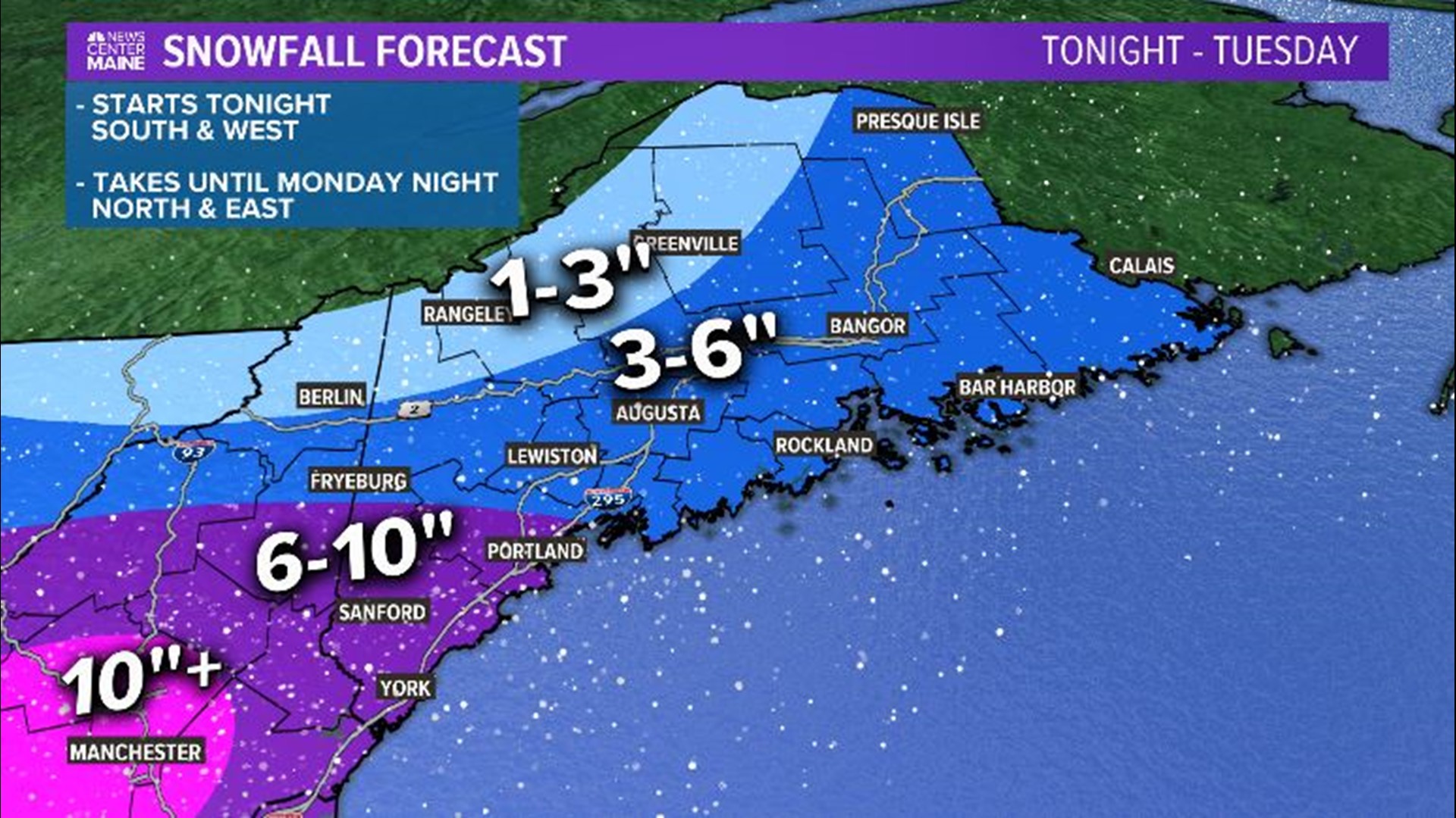 Snow, sleet to impact Maine weather Monday and Tuesday