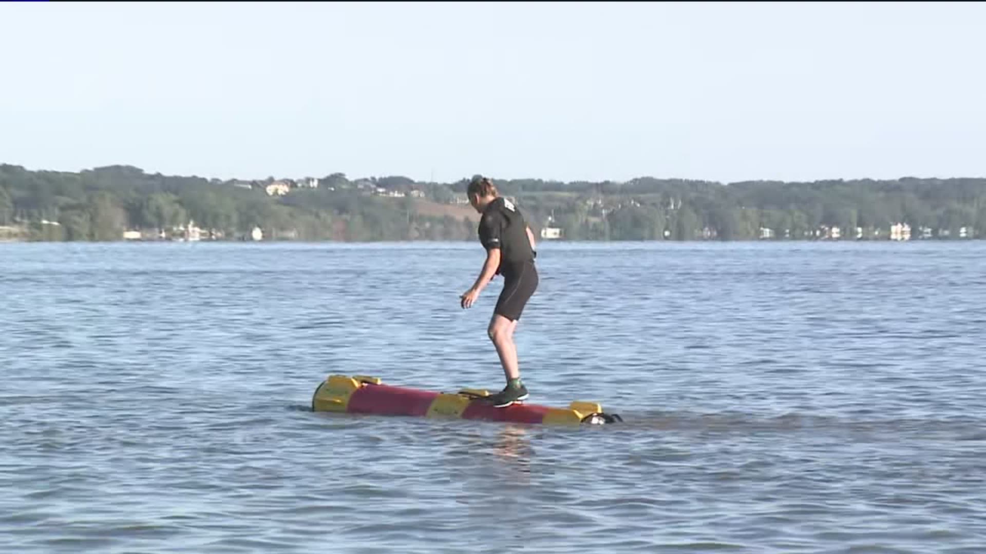 A Maine woman from Ellsworth became the first person to roll on a log across the Mississippi River on Thursday, Sept. 26.