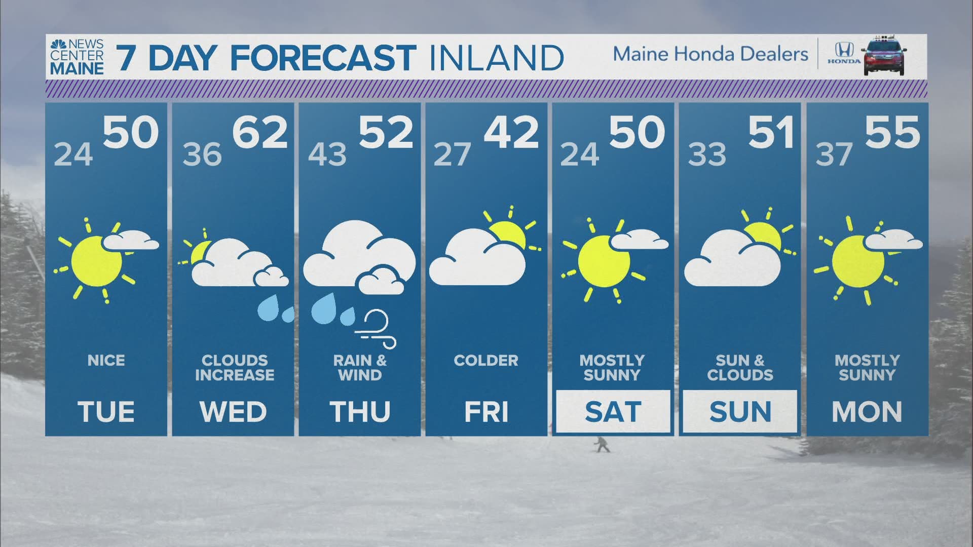 NEWS CENTER Maine Weather Video Forecast UPDATED: Monday March 29, 2021 at 4:30pm.