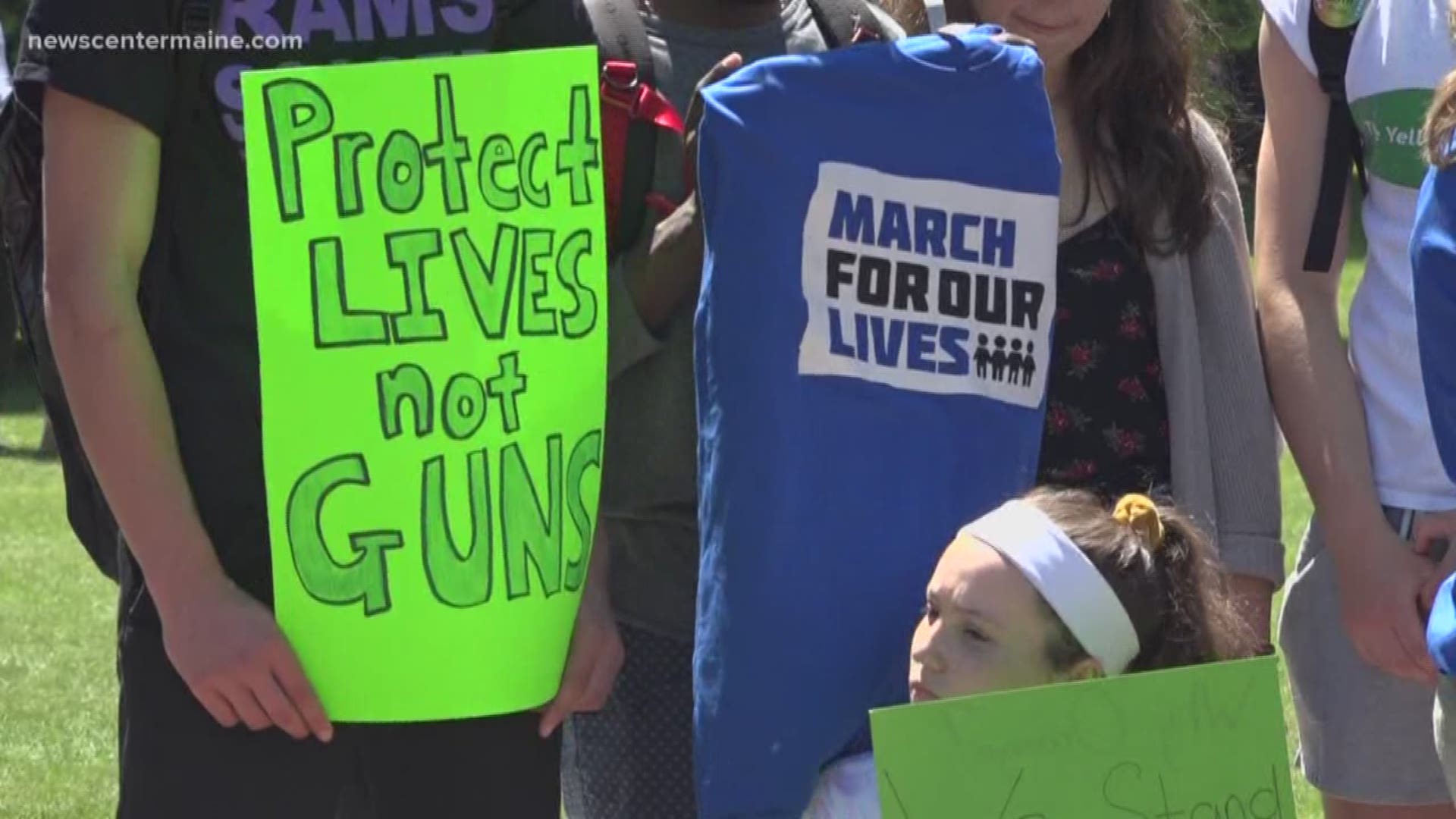 On Friday, Maine students rallied for better gun protection in their schools.