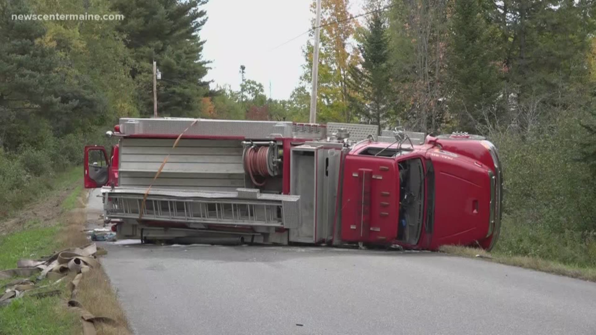 West Frankfort fire truck flips while responding to Monroe fire