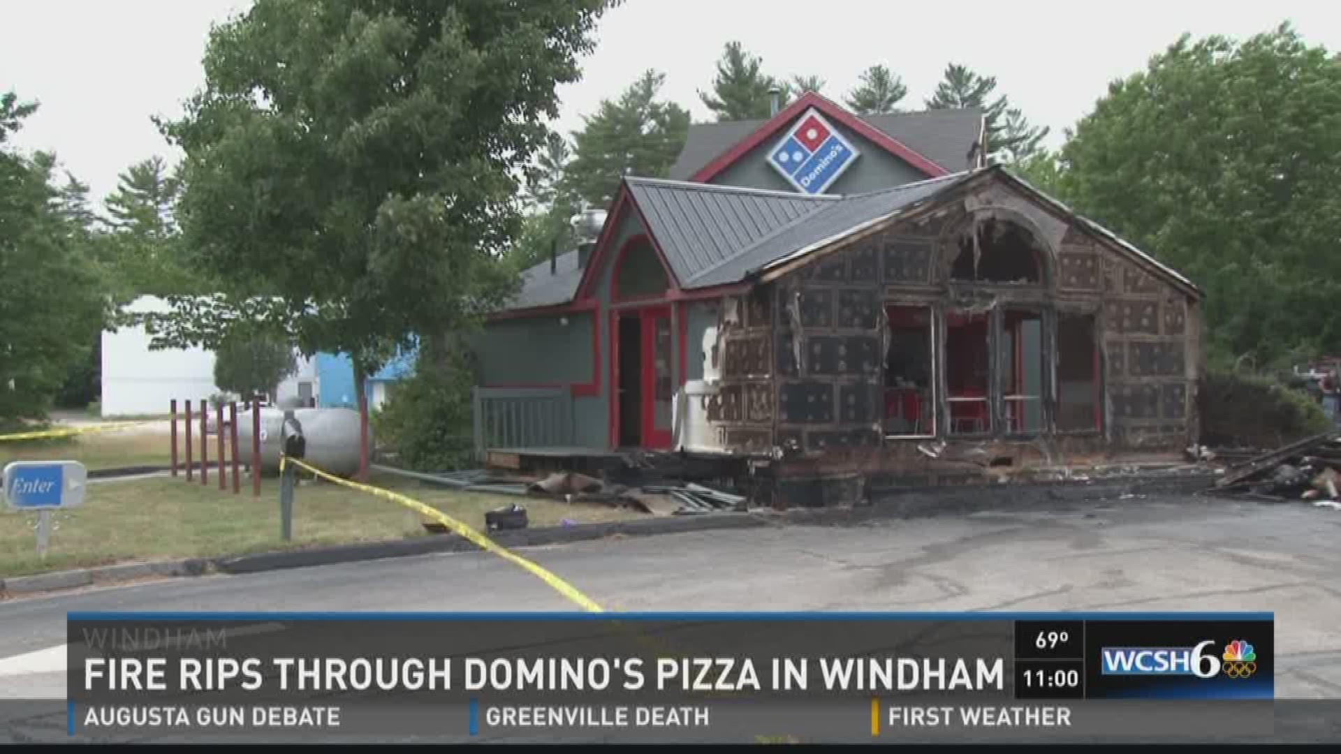 Fire rips through Domino's Pizza in Windham