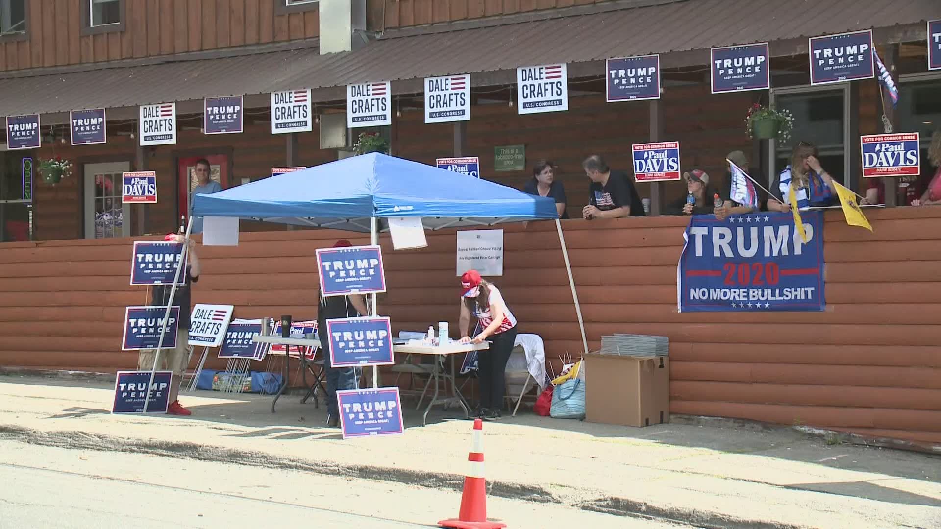 Downtown Guilford was full of supporters and protestors for President Trump's visit