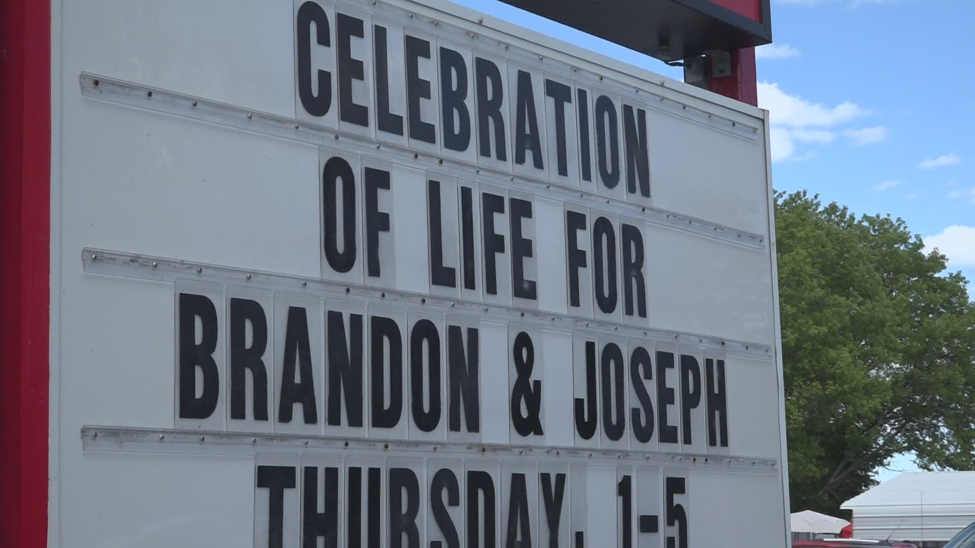 Family, friends, and the community celebrated the two young lives at The Red Barn in Augusta.