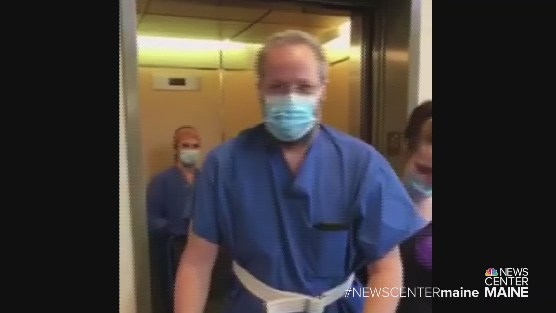 Richard Stephenson walks out of the hospital