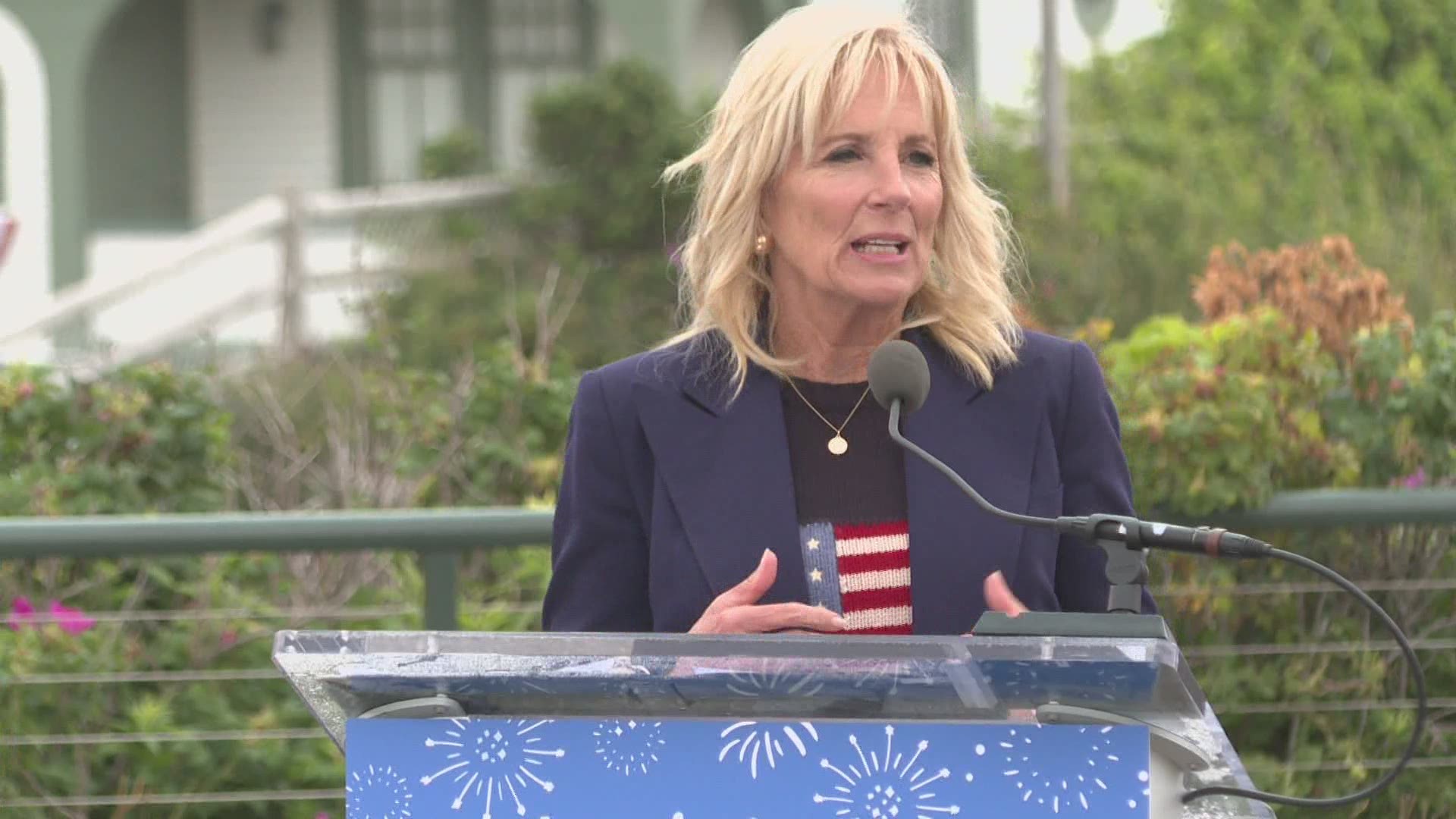 First Lady Dr. Jill Biden calls Maine, 'one of those special states' on her tour to celebrate the post-COVID world.
