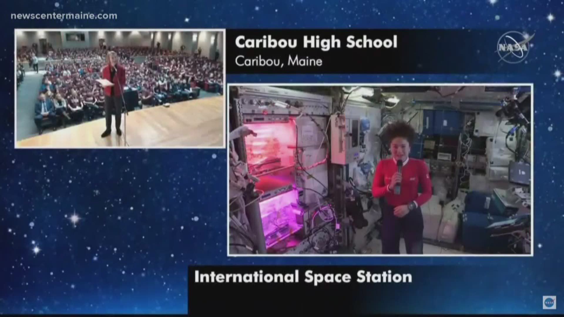 Caribou students were excited as they talked live with Maine astronaut Dr. Jessical Meir on Tuesday.