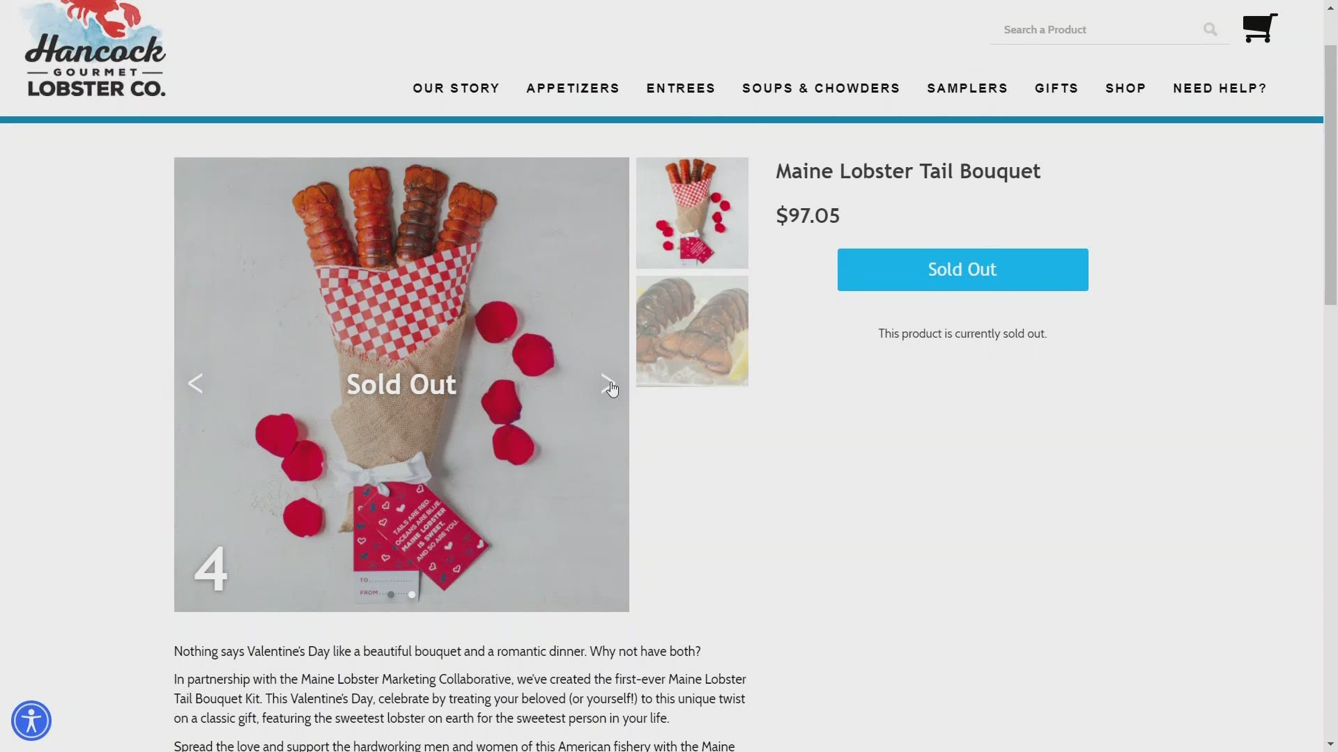 This is the first time Topsham based company, Hancock Gourmet has sold the Maine Lobster Tail Bouquet after partnering with the Maine Lobster Marketing Collaborative