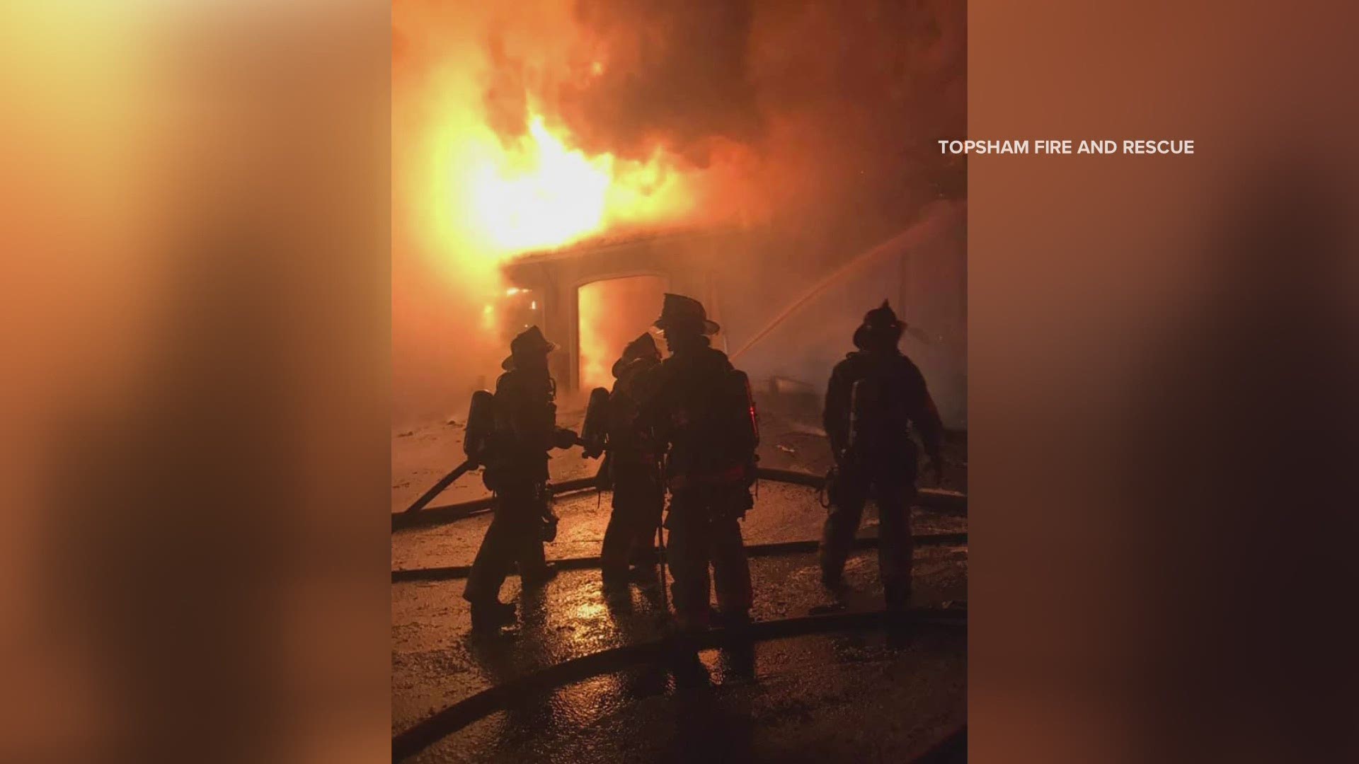 A fire destroyed a four-bay commercial garage in Lisbon Saturday night.
