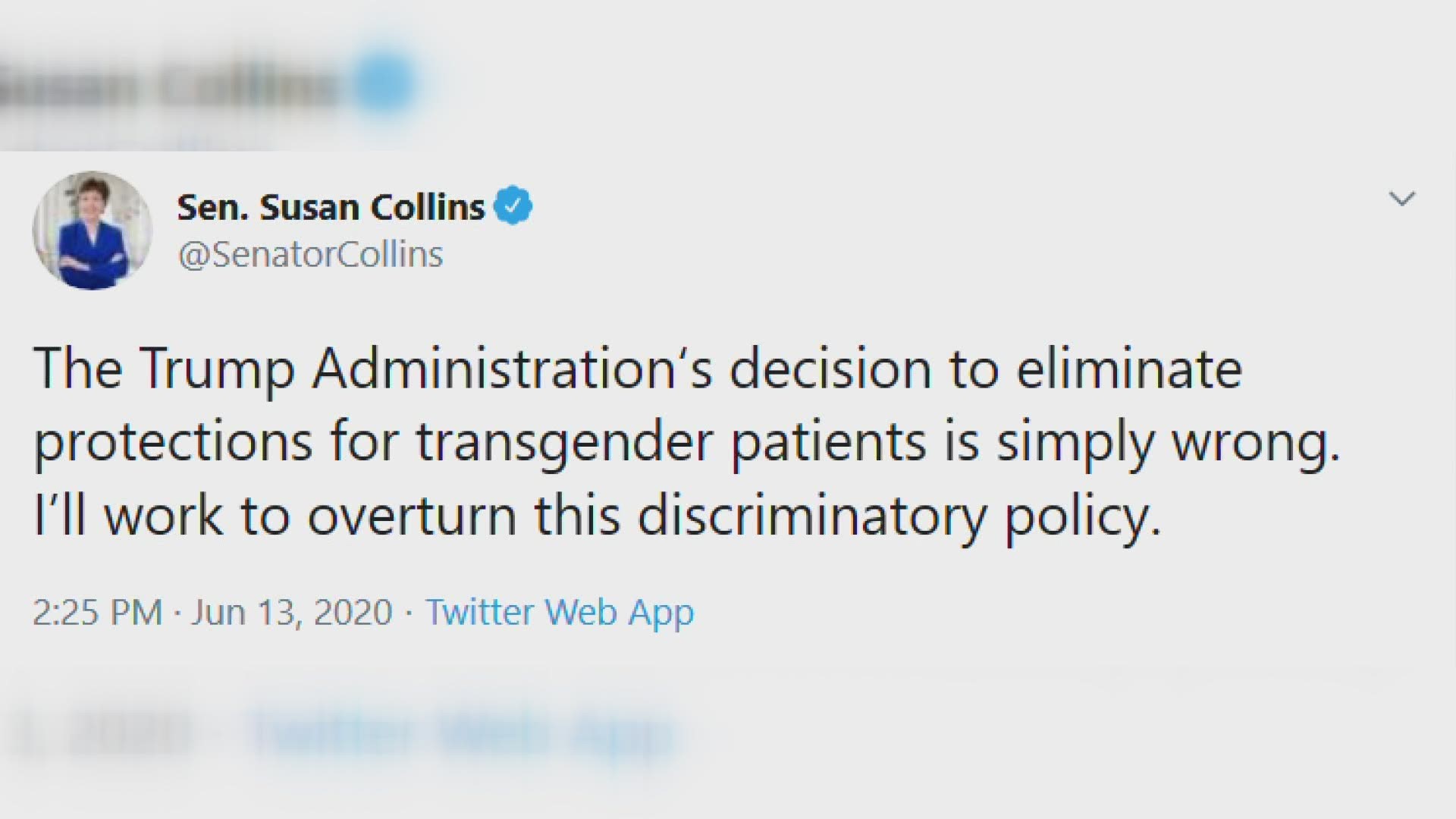 Senator Susan Collins and Congresswoman Chellie Pingree took to Twitter to speak out against the reversal.