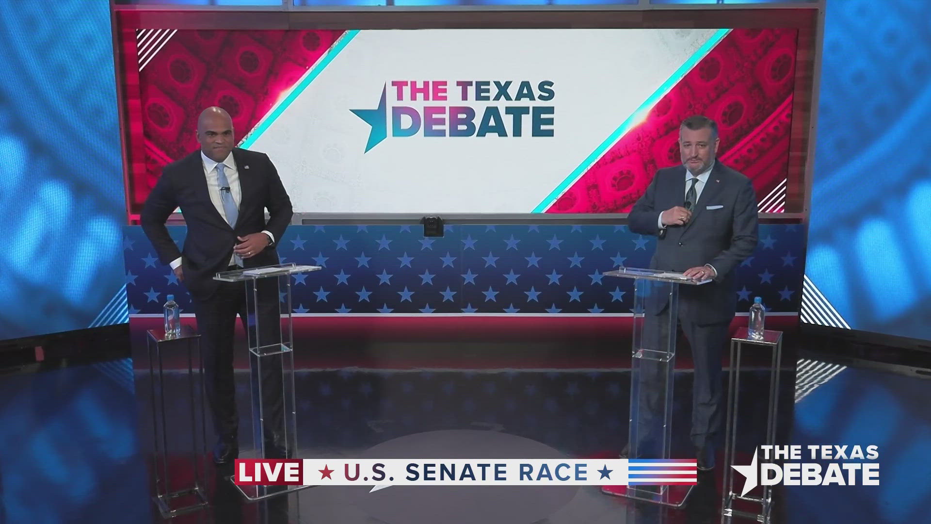 The two candidates for Texas junior seat in the U.S. Senate for the next six years engaged in a debate at the WFAA studios in Downtown Dallas on October 15, 2024.