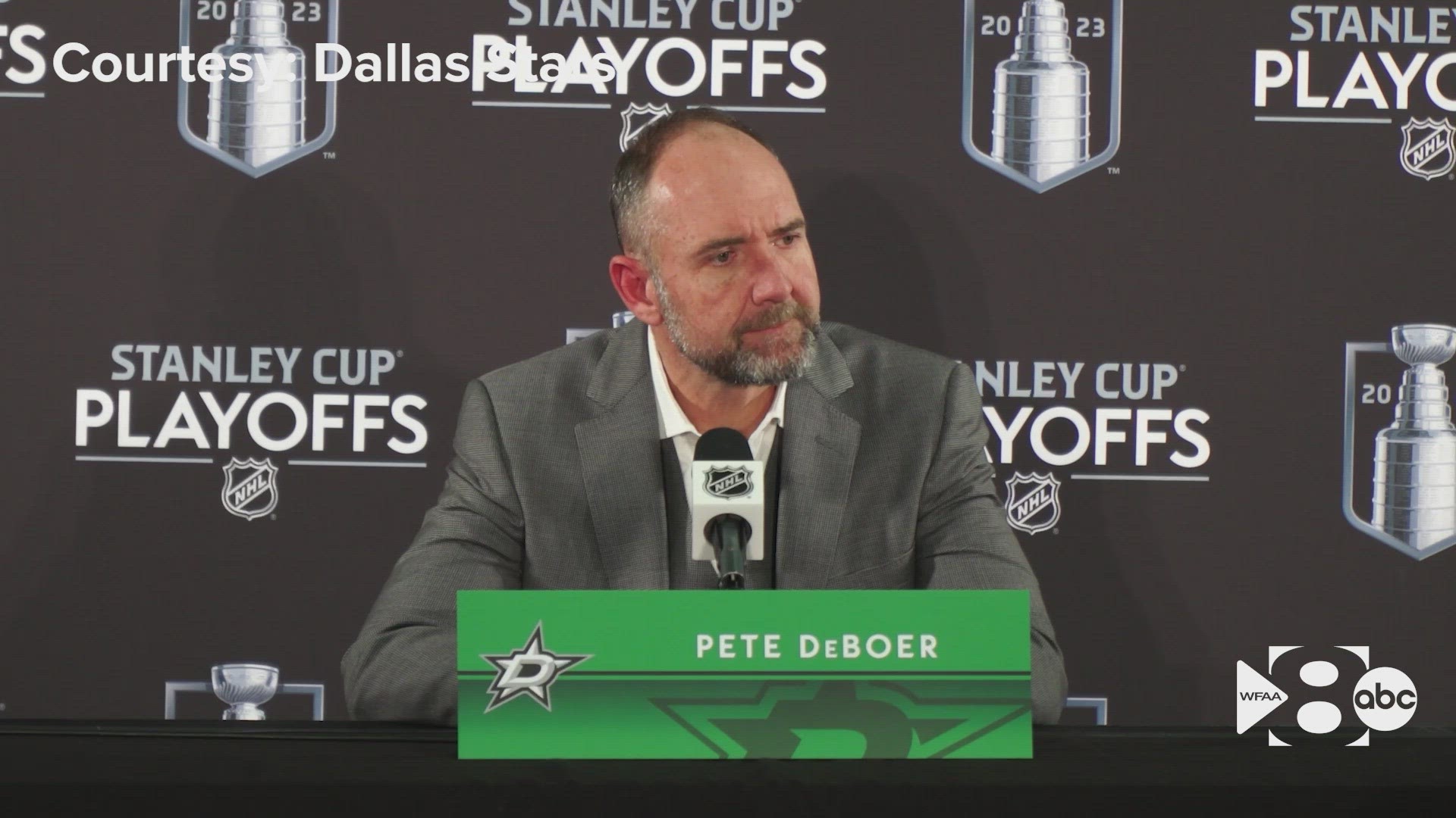 Dallas Stars head coach Pete DeBoer, and players Joe Pavelski, Scott Wedgewood and Tyler Seguin speak to the media following their Game 3 loss.