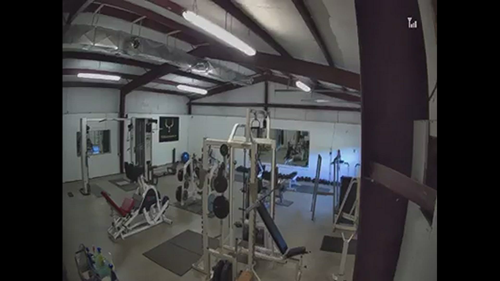 A video captured from inside a Sparta, NC gym owned by Megan and Drew Edwards, shows the tremendous impact of the earthquake Sunday morning.