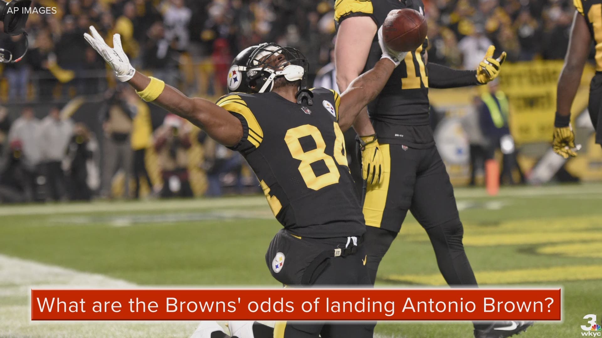According to BetOnline, the Cleveland Browns have the fifth-best odds of landing disgruntled Pittsburgh Steelers wide receiver Antonio Brown.