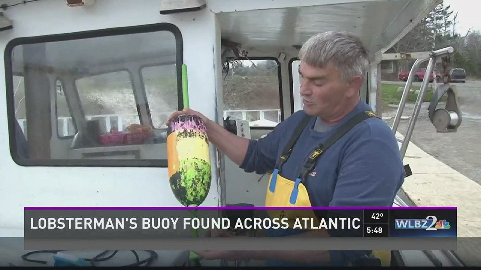 A Maine lobsterman's buoy washes up on the shore of France