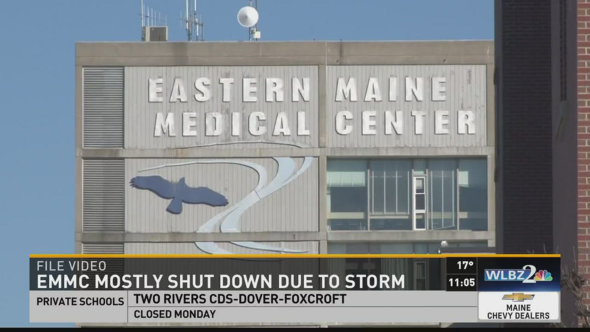 EMMC mostly shut down due to storm