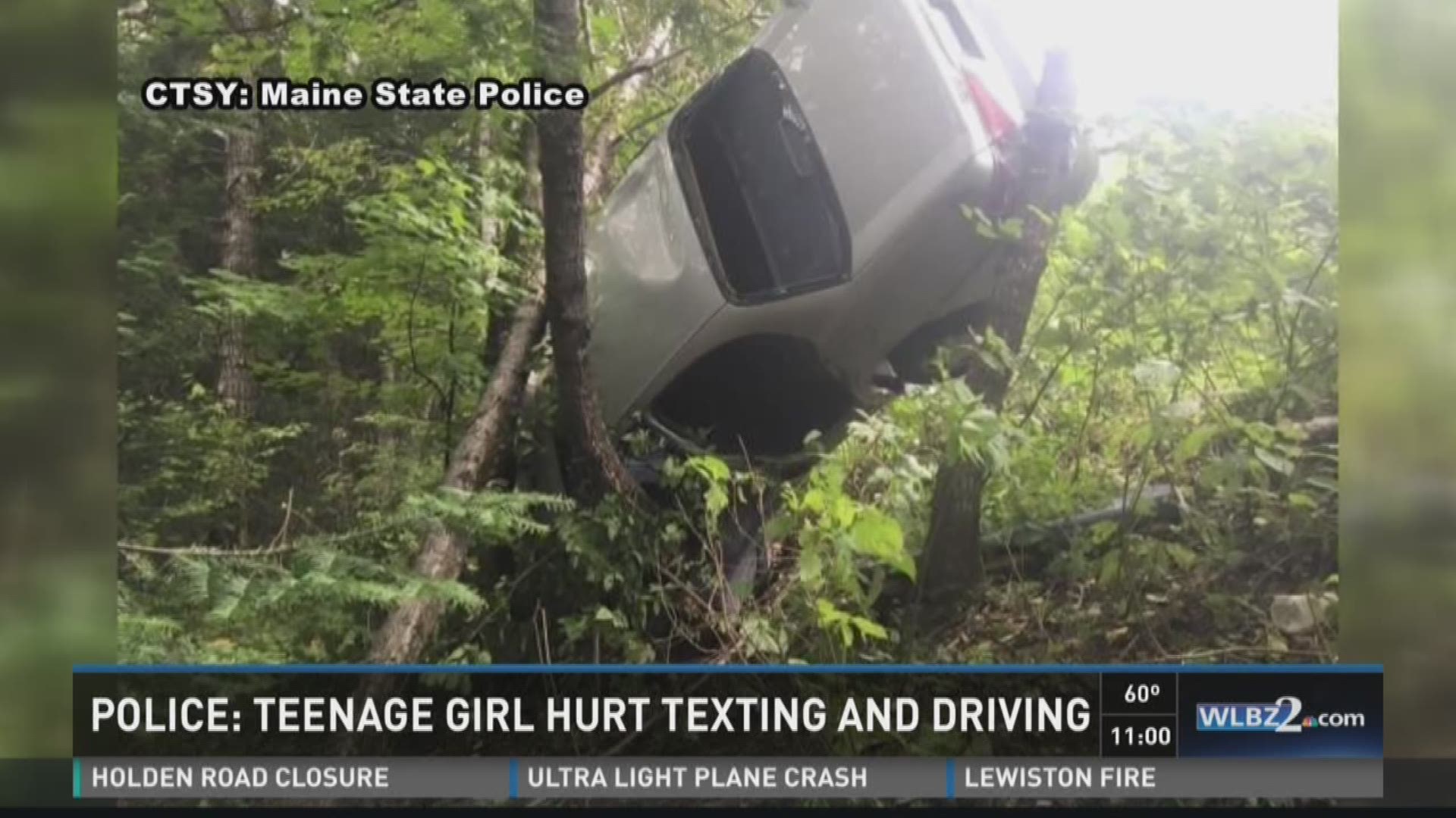 Texting teenager crashes car in New Canada.