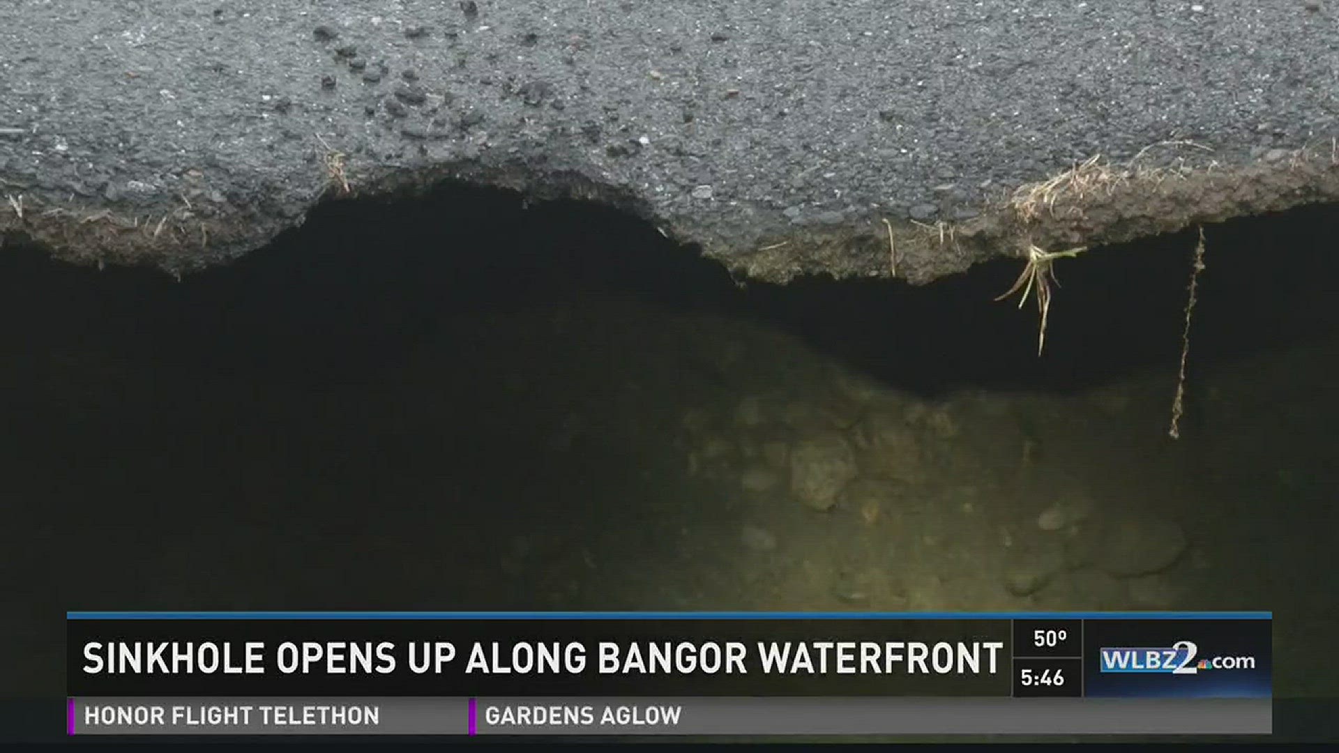 Dangerous sinkhole arises on Bangor waterfront.