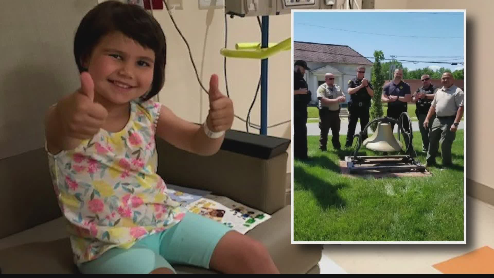 The 6-year-old girl recently completed chemotherapy treatments.