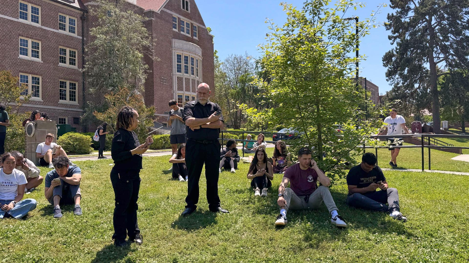 The school quickly went into lockdown after a person started firing shots around midday Thursday near the student union on the Tallahassee campus. 