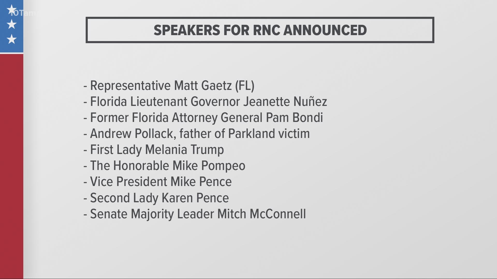 The theme of the RNC is 'Honoring the Great American Story' and will feature speakers from everyday life as well as cable news and the White House.