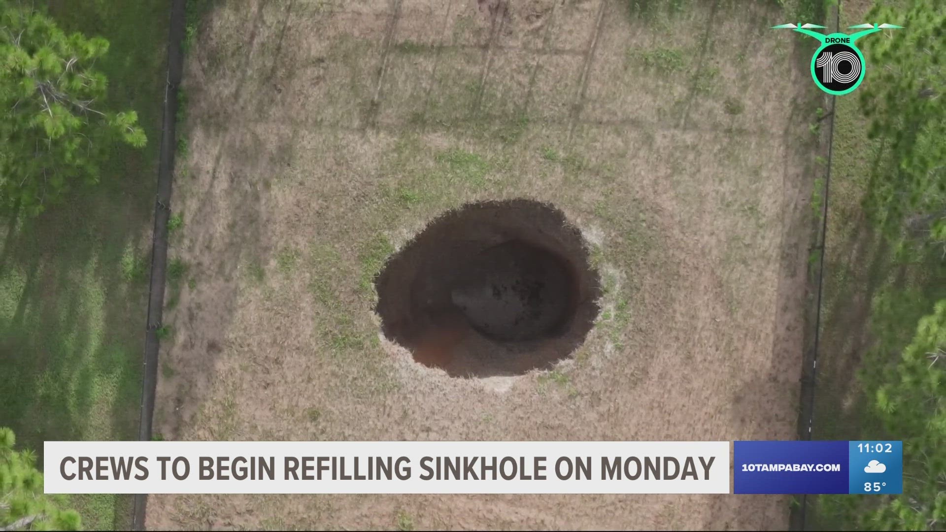 This is the third time the sinkhole has opened up. Back in 2013, a man was killed when the sinkhole opened beneath his home.