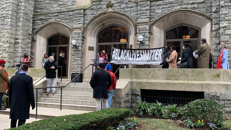 Group burns Black Lives Matter banner taken from DC's oldest Black church during MAGA protest