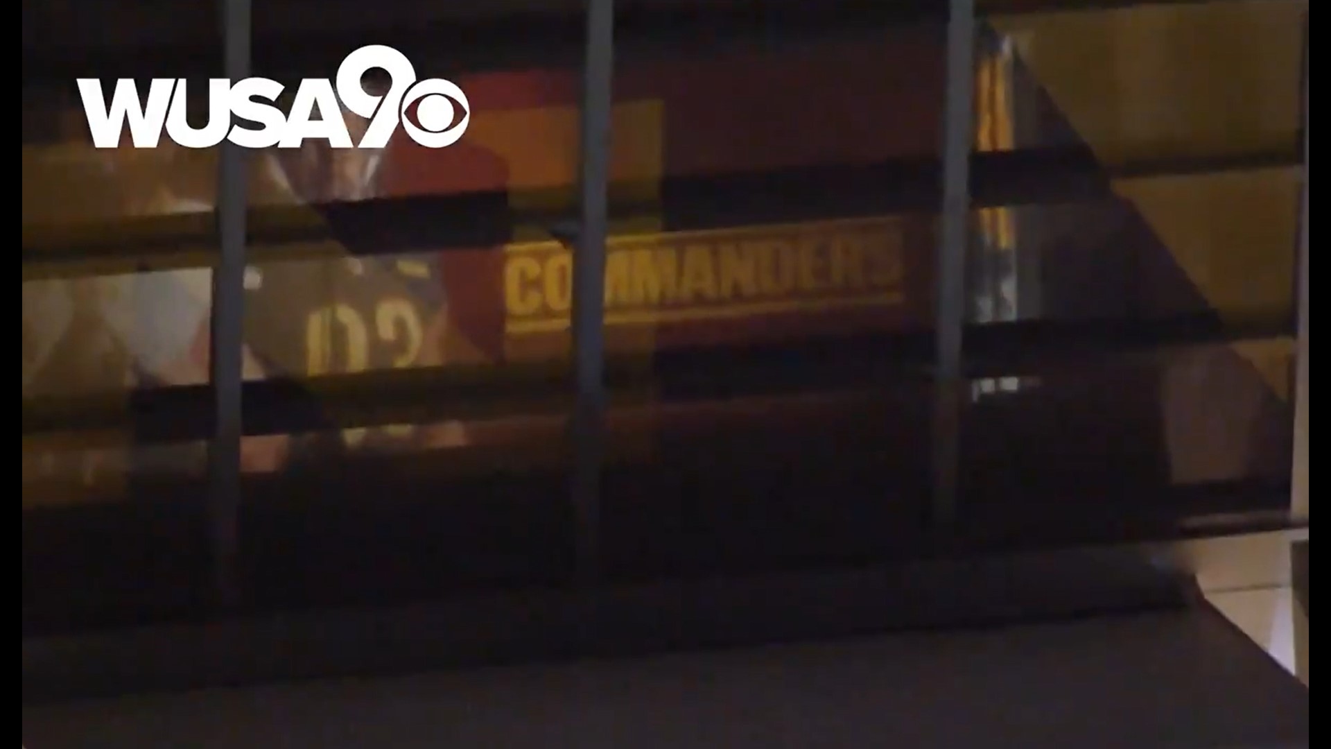 T'was the night before WFT was set to reveal it's new name and seen inside the Washington Football Team stadium in Landover was a large Commanders sign.