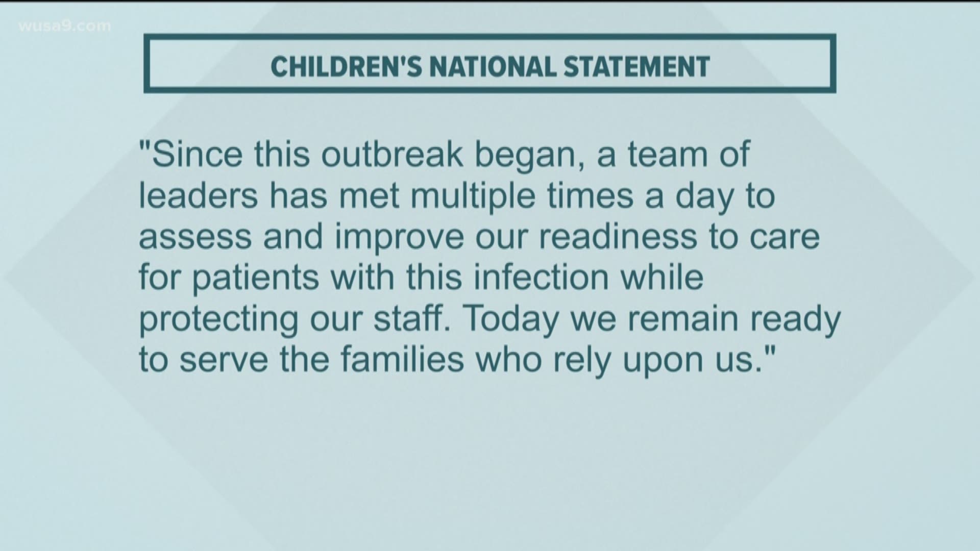 The hospital released a statement about the incident.