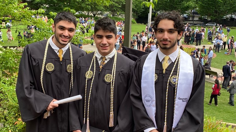 Triplets graduate from Georgia Tech at 18 with neuroscience degrees