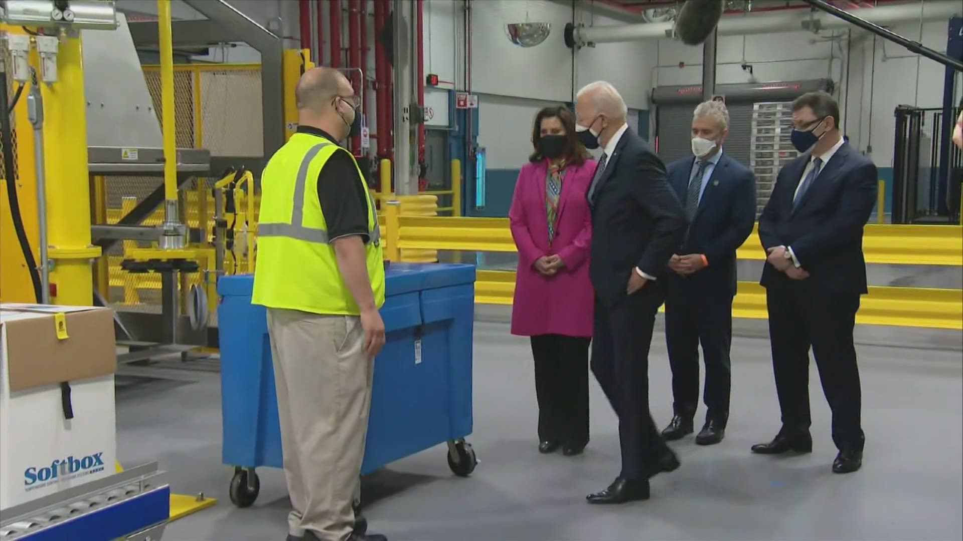 President Biden visits Pfizer facility in Portage ...